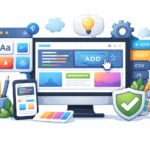 Website development process illustration